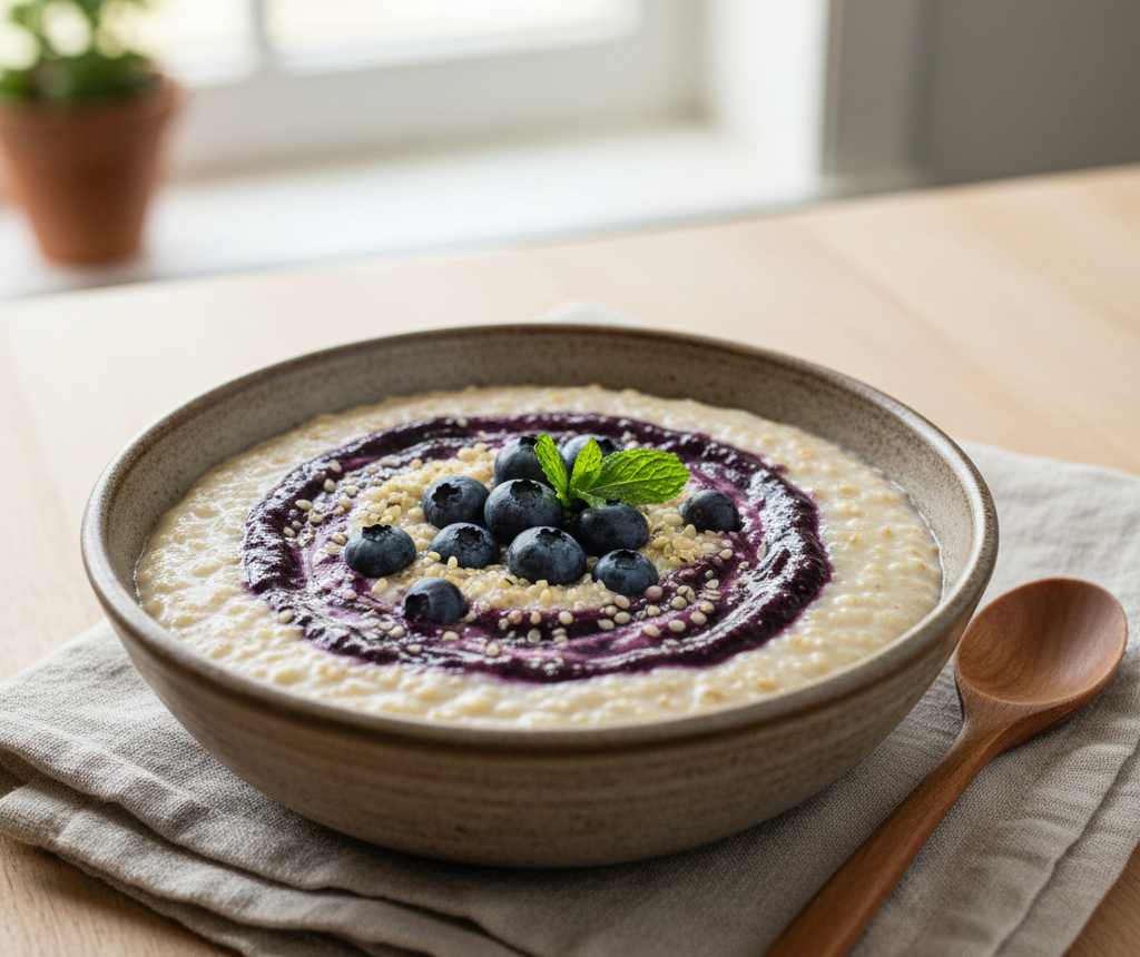 Power-Porridge mit Blaubeeren: Darmgesundes Rezept