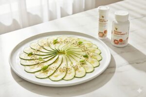 Zucchini-Carpaccio mit Hanfsamen